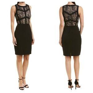Laundry By Shelli Segal Black Woven Sexy Slimming Dress $245